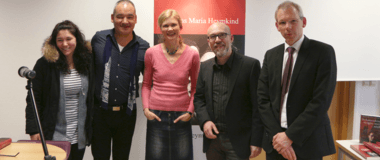 v.l. Clemens Maria Heymkind mit Tochter, Prof. Dr. Barbara Schramkowski, Prof. Dr. Andreas Polutta und Prof. Dr. Torsten Bleich