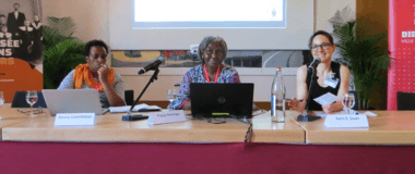 Dr. Penine Uwimbabazi, Dr. Poppy Masinga und Prof. Dr. Karin Sauer